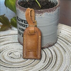 Louis Vuitton Brown Leather Luggage Tag